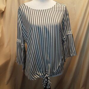 ALYX Swoop Neck Stripe Front Tie V-Neck 👚 SZ S